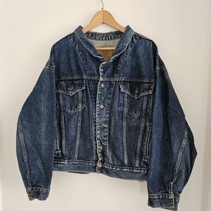 Vintags Levis Denim Jacket Mens Extra Large Dark Wash 80s 90s